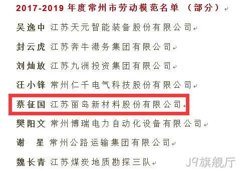 点赞--J9旗舰厅荣获“江苏省五一劳∷动奖”